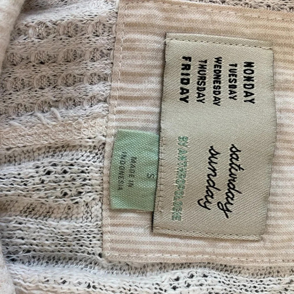 Saturday Sunday by ANTHROPOLOGIE Mixed Media Waffle Knit Henley Top - size small - Picture 5 of 5